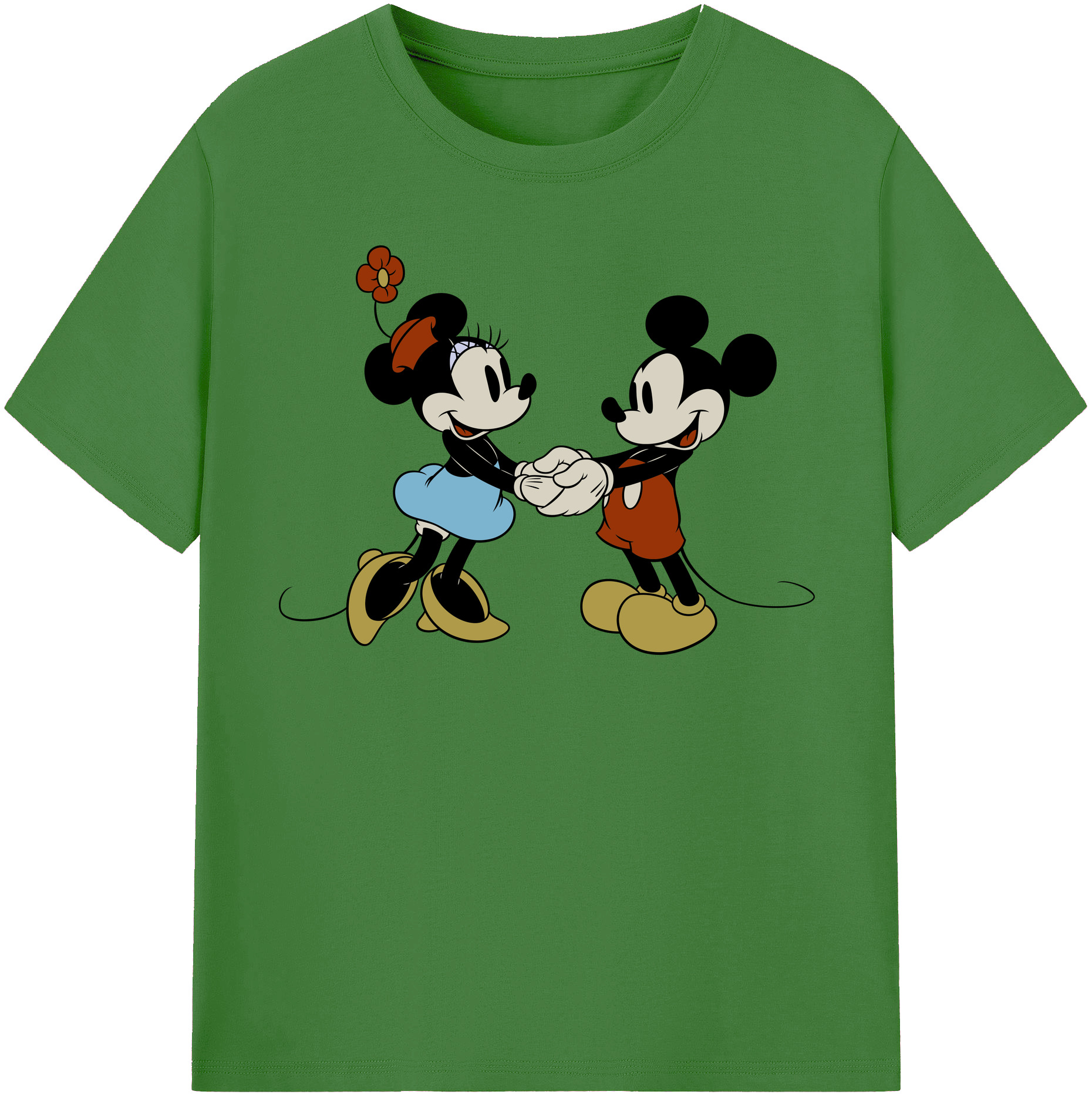 （画像用） ミッキーマウス Mickey Mouse レディースカジュアルプリントTシャツ（綿100％）